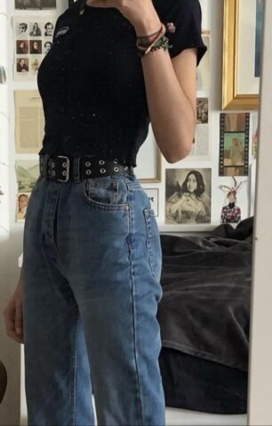 Cinto ecocuero con ojales