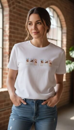 Remera de algodon cardado blanca