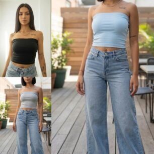 Strapless de algodon con lycra