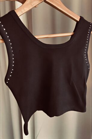 Top strass de algodon con lycra