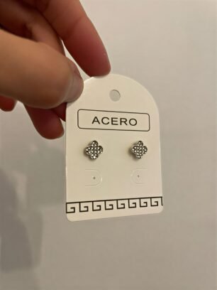 Aros flor piedritas