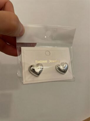 Aros corazon plata