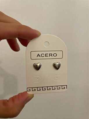 Aros corazon color plata