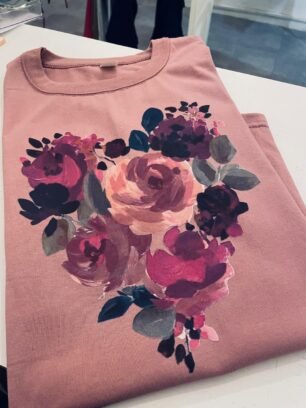 Remera rosa algodon flores t2